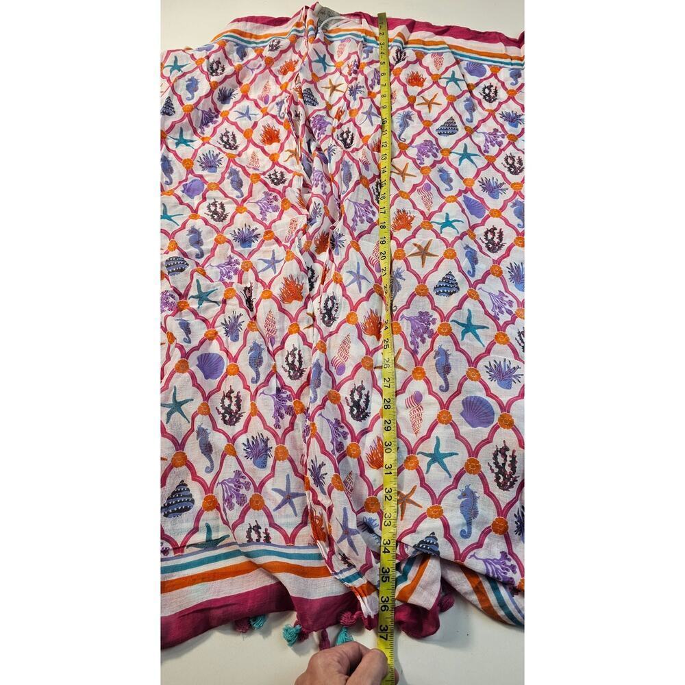 Charlie Paige beach swim colorful nautical shawl cover up Lightweight upf block - Picture 7 of 7